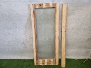Enkele houten deur – dubbel glas, linksdraaiend (183,5 x 76 cm) - SALE25096