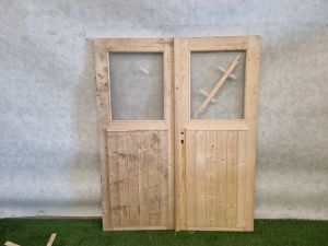 Dubbele houten deuren – enkel glas, zonder hang- en sluitwerk (178 x 140 cm) - SALE25105