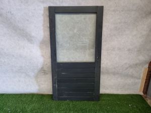 Enkele antraciete houten deur – dubbel glas, linksdraaiend (194 x 101 cm) - SALE25128
