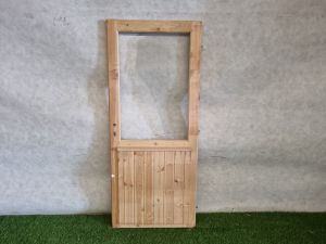 Enkele houten deur – met gebroken ruit, zonder hang- en sluitwerk (182 x 77 cm) - SALE25129