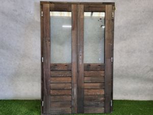 Dubbele deur met kozijn – dubbel glas, met hangwerk (202,5 x 132 cm) - SALE25131