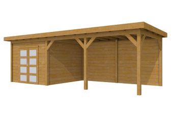 Tuinhuis Roek geïmpregneerd 302,5x302,5 cm + luifel 500 cm