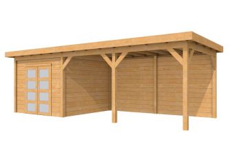 Tuinhuis Roek Blank 302,5x302,5 cm + luifel 500 cm
