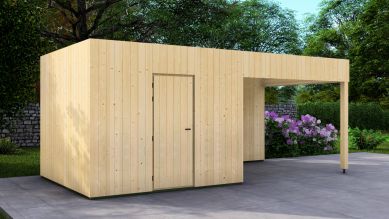 Poolhouse Trendy 300x300 cm + luifel 300 cm - onbehandeld