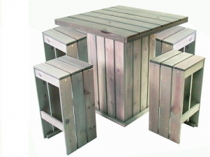 Toulouse set - bartafel + 4st. barkruk - Velp