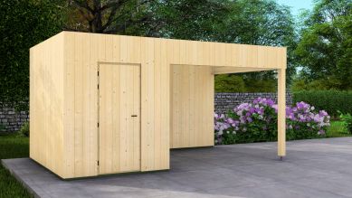 Poolhouse Trendy 200x300 cm + luifel 300 cm - onbehandeld
