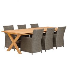 Teak dinner tafel Rustiek