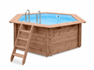 Luxe houten zwembad Mambo Beach 355x307x116 cm
