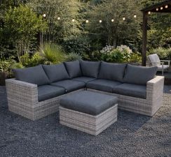 Garden Impressions Orangebird loungeset wicker 4-delig Grijs/Antraciet - Showmodel Amersfoort, Woerden & Wommelgem