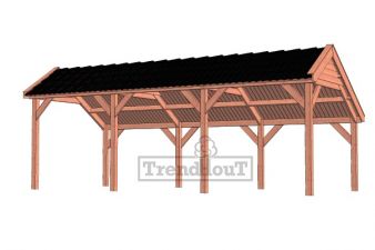 Trendhout kapschuur de Deel 750x340 cm - basis