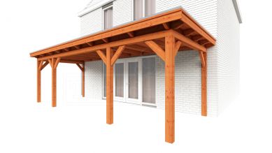 Trendhout Aanbouwveranda Lucca 780x325 cm - Plat dak