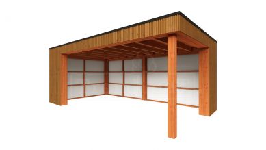 Trendhout Capri overkapping 610x375 cm Lariks/Douglas blank- Plat dak model links