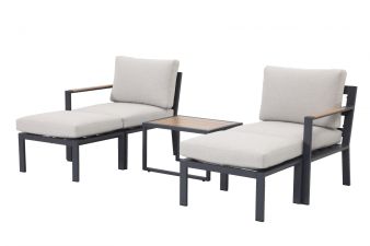 Garden Impressions Cinto loungeset 5-delig carbon black / light teak / desert sand