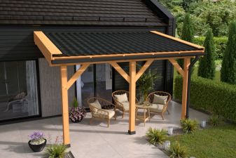 Veranda ongeschaafd lariks 600x300 cm - Bouwpakket