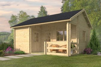 Tuindeco Edelweiss chalet 600x510 cm 70 mm vuren bruin geïmpregneerd
