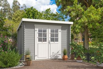 Blokhut Nadia 275x275 cm - Platinum Grey-Wit gecoat main