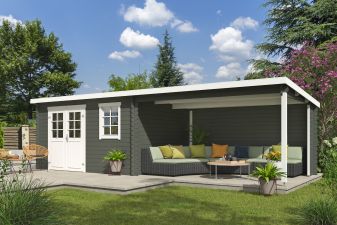 Blokhut Aida 760x275 cm - Carbon Grey-Wit gecoat main