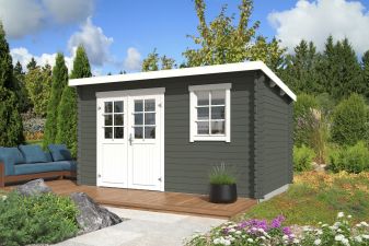 Blokhut Amira 380x230 cm - Carbon Grey-Wit gecoat main