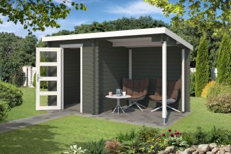 BlokBlokhut Jelle 370x175 cm - Carbon Grey-Wit gecoat main