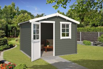 Blokhut Nina 275x275 cm - Green Grey-Wit gecoat main