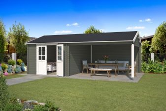 Blokhut Octavio 681x380 cm - Green Grey-Wit gecoat main 