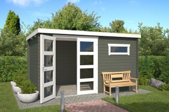 Blokhut Timian 380x230 cm - Green Grey-Wit gecoat main