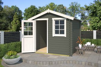 Blokhut Wels 230x230 cm - Green Grey-Wit gecoat main
