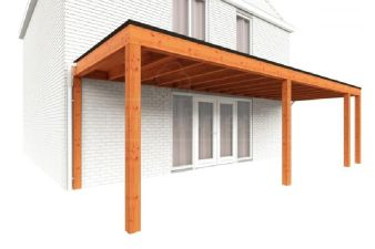 Trendhout Aanbouwveranda Modena 825x300 cm - model rechts