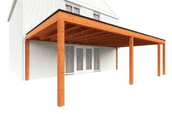 Trendhout Aanbouwveranda Modena 825x485 cm - model rechts