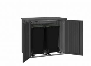 Metalen containerberging Alex Duo 148x88x129 cm - donkergrijs metallic