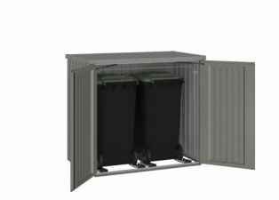 Metalen containerberging Alex Duo 148x88x129 cm - kwartsgrijs metallic