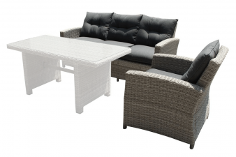 SenS-Line Wicker Diningset/loungeset Amaro - 1x bank en 1x stoel - SALE01981