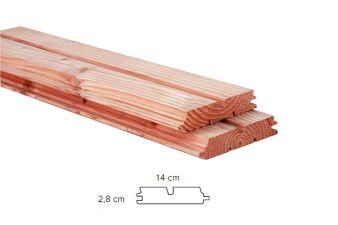 Woodvision Douglas dubbel rhombusprofiel 2,8x14 cm | 300 cm - groen geïmpregneerd