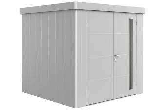 metalen berging neo 2b - dubbele deur - zilver
