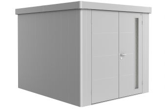 Biohort Metalen tuinhuis Neo - Dubbele deur - Zilver - 3B (236x292 cm)