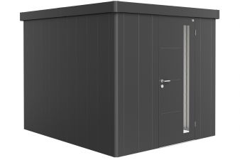 Biohort Metalen tuinhuis Neo - Enkele deur - Donkergrijs - 3B (236x292 cm)