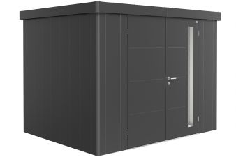 metalen berging neo 2c met dubbele deur donkergrijs