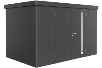 metalen berging neo 2d - dubbele deur - donkergrijs