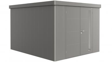 Biohort Metalen tuinhuis Neo - Dubbele deur - Kwartsgrijs - 4C (292x348 cm)