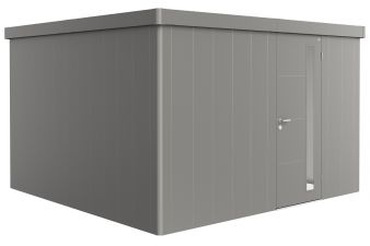 Biohort Metalen tuinhuis Neo - Enkele deur - Kwartsgrijs - 4D (348x348 cm)