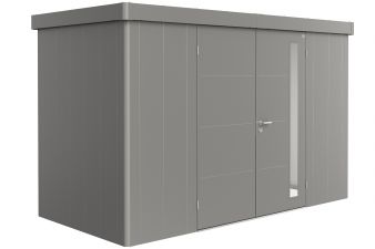 metalen berging neo 1d - kwartsgrijs - dubbele deur