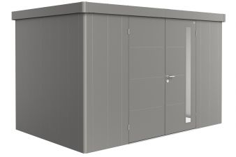 metalen berging neo 2d - kwartsgrijs - dubbele deur
