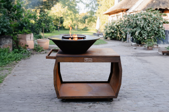 Barbecue BIG Jack 3.0 Cortenstaal - incl. hoes en houtopslag - Ø 80 cm