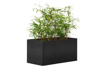 Bloembak Mohawk 60x120x60 cm zwart gepoedercoat staal