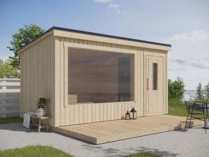 Buitensauna Carel L - 420x225 cm - incl. dakshingles en vloer