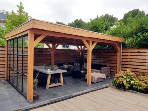 Trendhout Refter XL overkapping 600x400 cm Lariks/Douglas blank - Totaalpakket