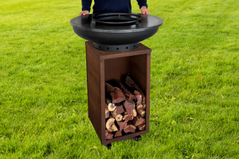 Barbecue Camarada Base Corten top Black - Incl. hoes en houtopslag - Ø70cm