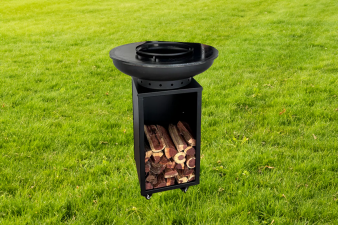 Barbecue Camarada Base Black top Black - incl. hoes en houtopslag - Ø70 cm
