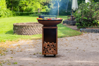 Barbecue Camarada Base Corten top Corten - incl. houtopslag - Ø70 cm