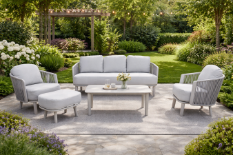 SenS-Line Siena loungeset 5-delig aluminium met grijze kussens